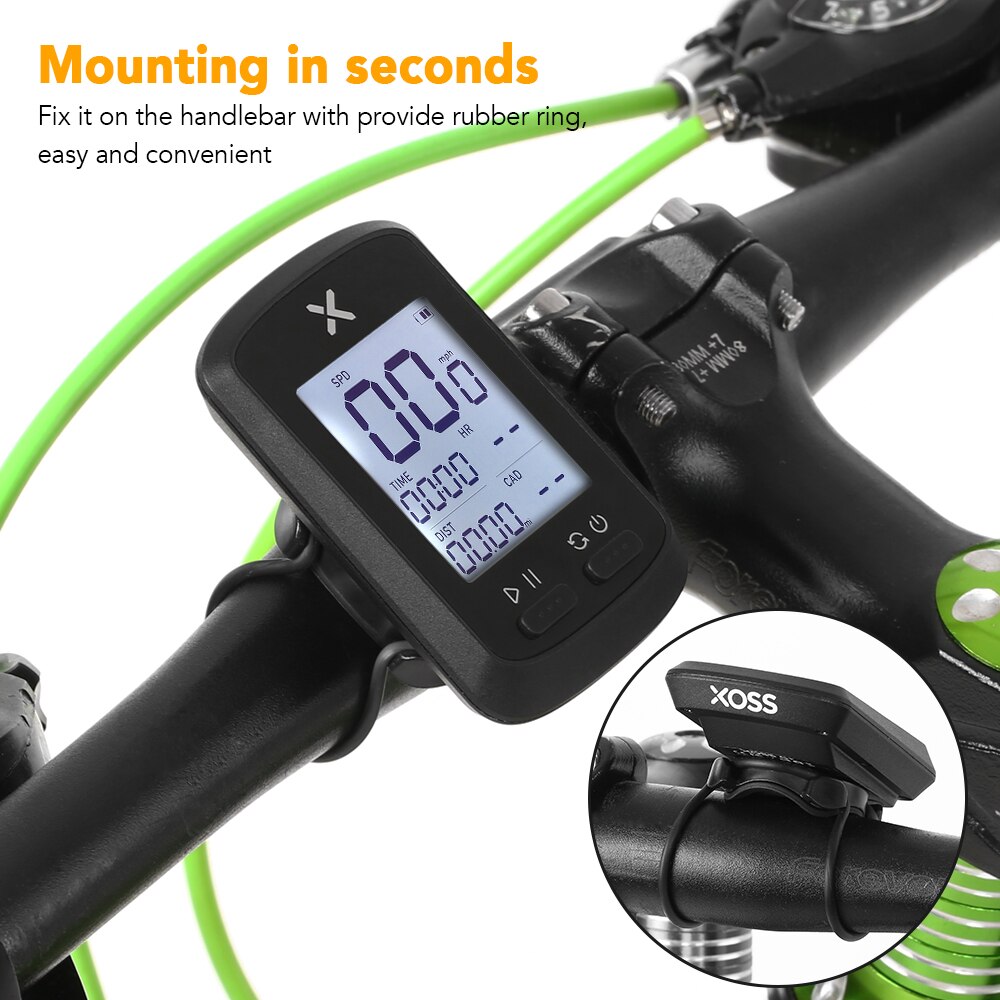 Smart GPS Cycle Computer BT ANT+ Wireless Bike Computer Digital Bike Speedometer IPX7 Accurate Bike Computer w/ Protective Cover