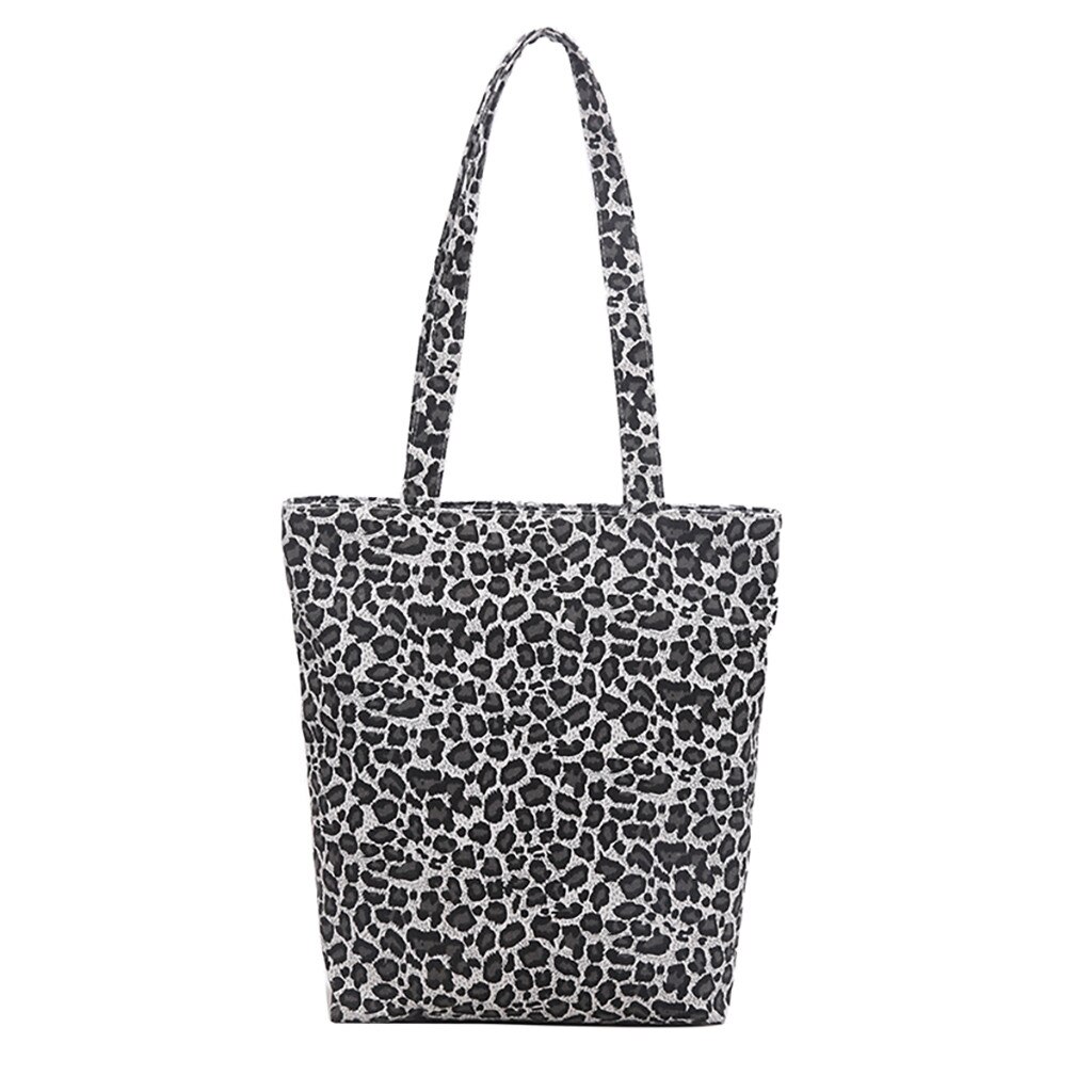 Canvas Messenger Afdrukken Luipaard Messenger Bag Handtas Boodschappentas Dames Schouder Handtassen Casual Vrouwelijke Messenger Bag X: Grijs