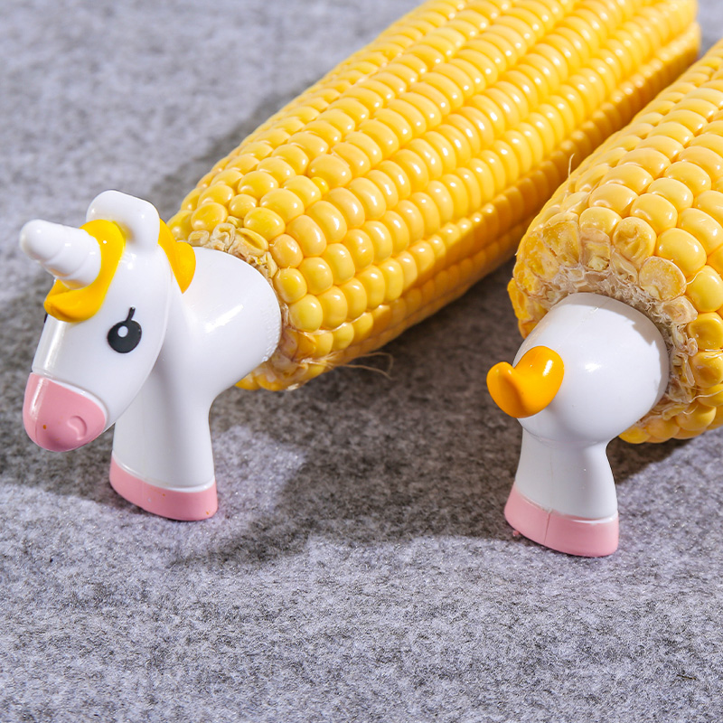 Joie Unicorn Interlocking Corn on the Cob Holders Insulation Stick Baby Fruit Fork Safe Cute Stainless Steel Fork