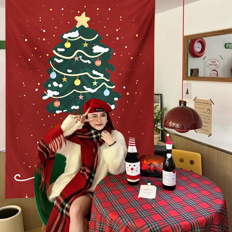 Christmas Decorative Hanging Tapestry Room Backdrop Photo Props Wall Tapestry Xmas Year Hanging Cloth