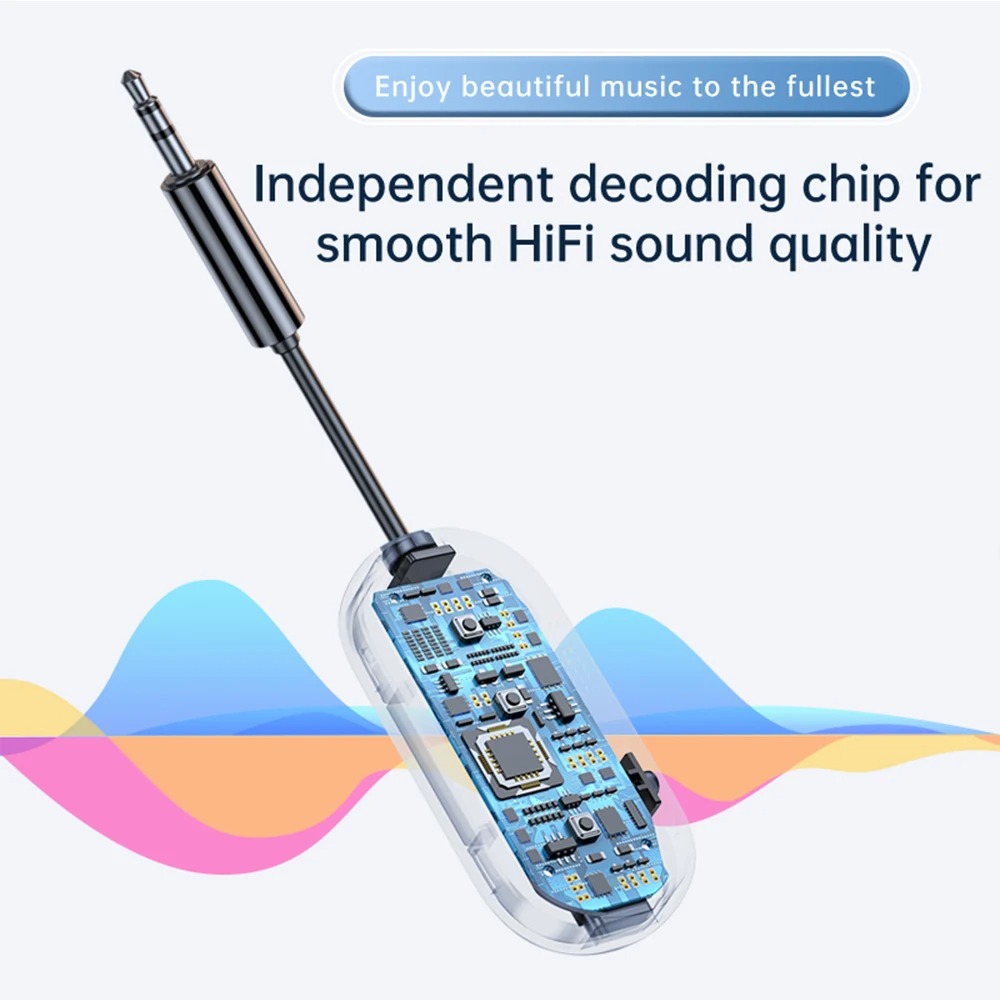 Bluetooth 5.4 Audio Adapter 2 In 1 Wireless Transmitter Receiver 3.5mm Aux Hifi Stereo Music Converter for TV Car Headphones