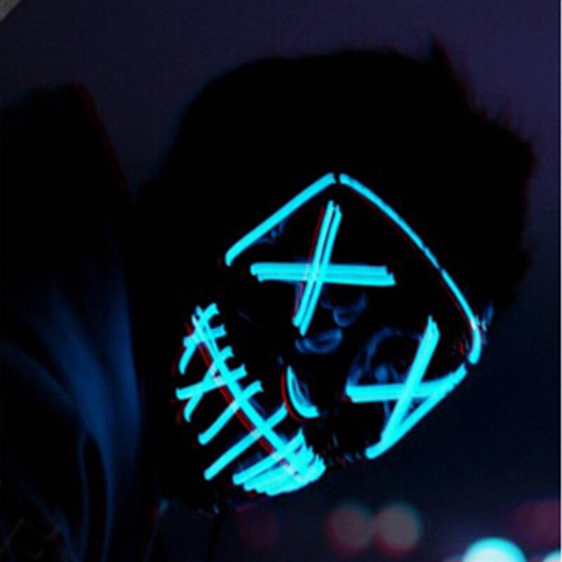 Cosmask Halloween Gemengde Kleur Led Masker Party Masque Maskers Neon Maske Licht Glow In The Dark Horror Masker