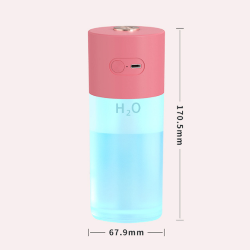 Til kontor bil soveværelse 1pc æterisk olie diffuser bærbar mute luftbefugter med farverigt åndelys: Rød