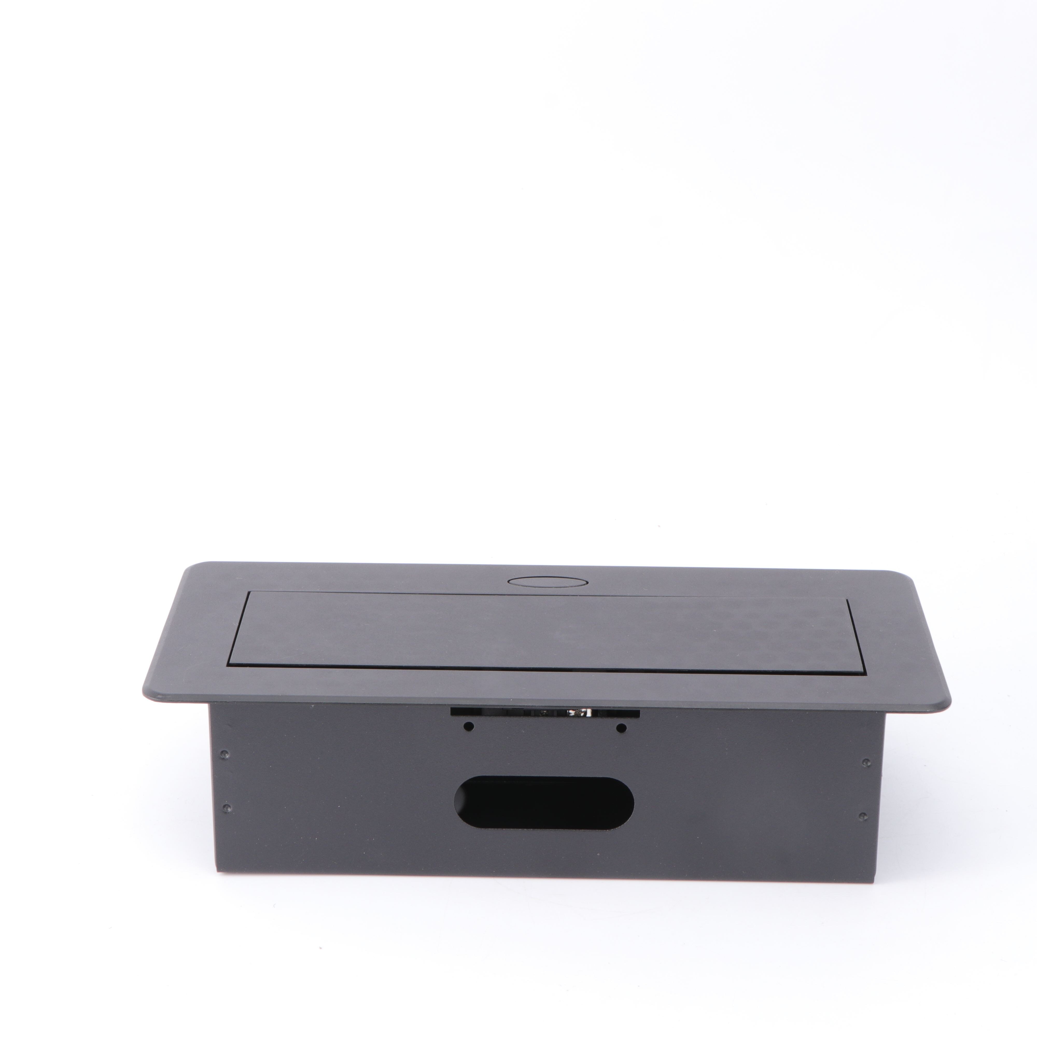 ABS amped Multimedia Outlet Socket Connection Box Desktop Pop Up Socket for Conference Room (Black)