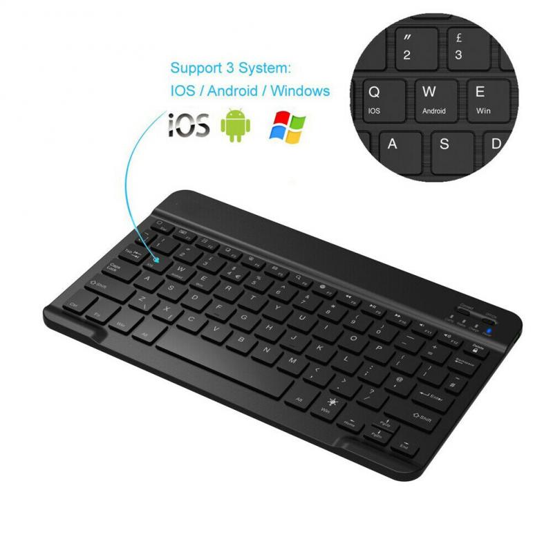1 Pcs 10 Inch Backlit Wireless Keyboard Rechargeable With Charging Cable Bluetooth Keyboard Changing Colors Computer Peripherals