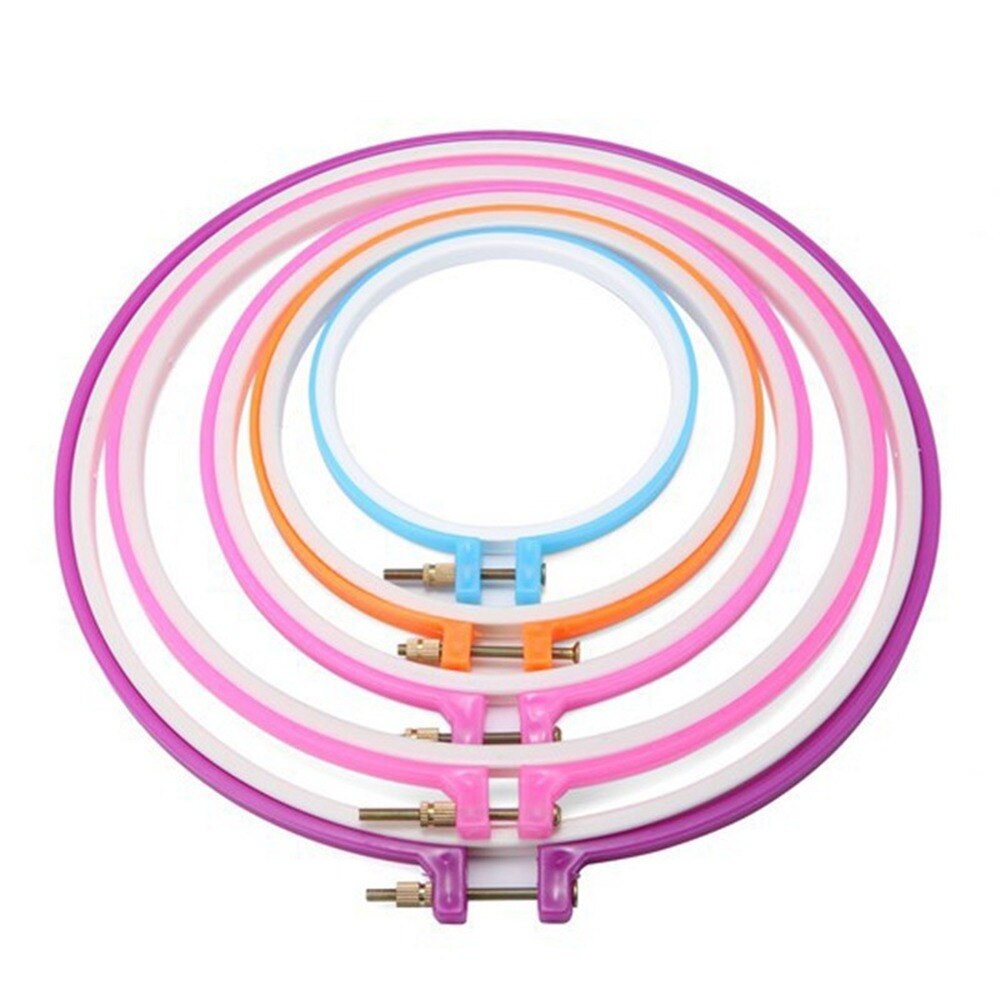 8-26cm Plastic Cross Adjustable Sewing Tool Plastic Embroidery Cross Stitch Hoop Ring Photo Frame home tools mix color supplies