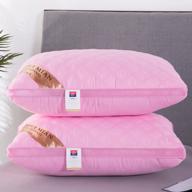 simple Double confortable cou oreiller hôtel oreiller étudiant dortoir plume cou oreiller: pink1 1 piece