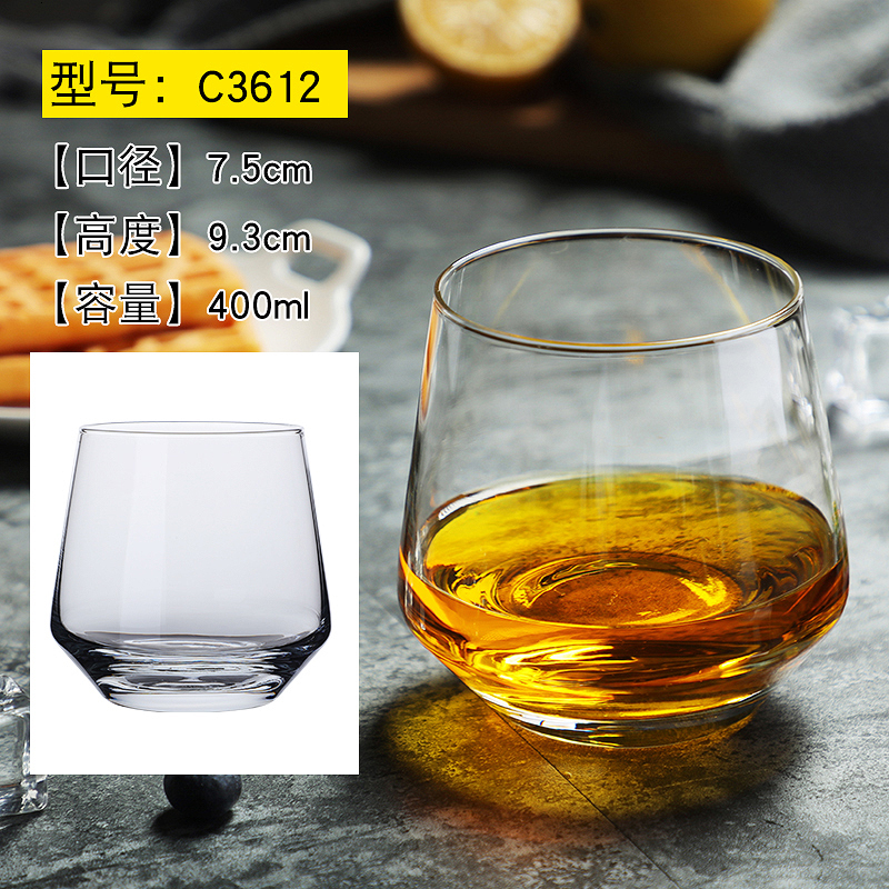 Bredbotten whiskyglas transparent svart ölglas vaso kristallbar personlighet vinglas kall dryck kopp juice mjölkglas: C