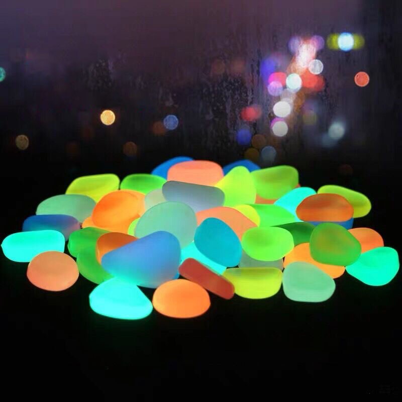 Piedra de guijarro que emite luz, 100 piezas, ornamento para paisajismo, piedra luminosa noctilucente, decoración para estanque de peces, acuario