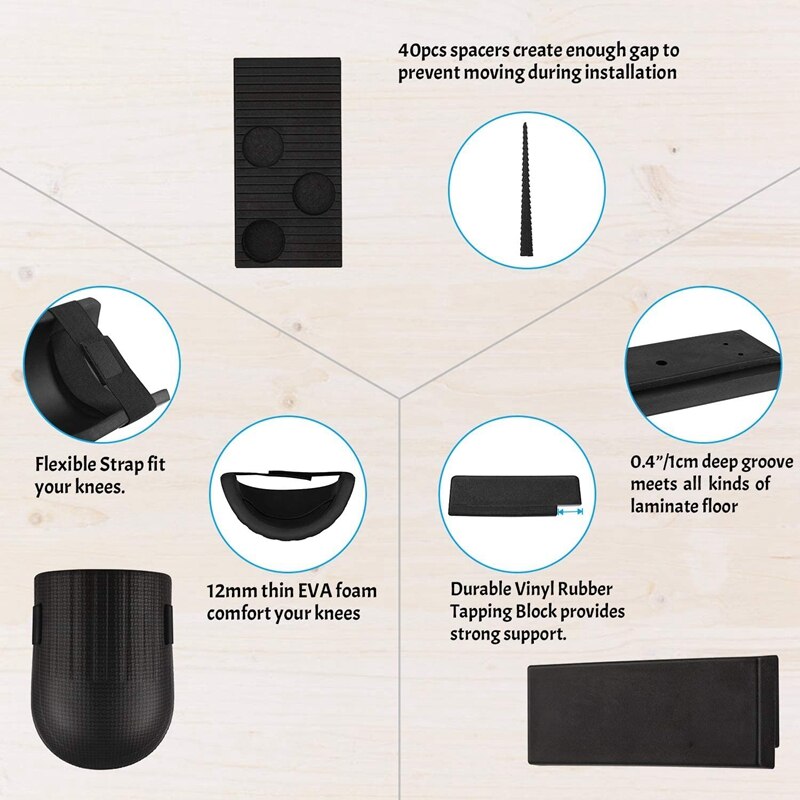 Laminate Flooring Installation Kit Set,Flooring Tools With Tape Measure, Spacers, Fiberglass Handle Mallet Tapping Block