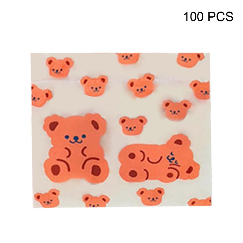 100Pcs Resealable Cartoon Print Plastic Seal Press Bag: BG