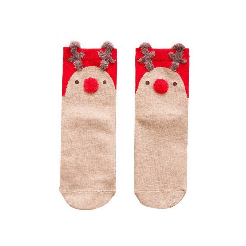Christmas socks elk animal ears autumn and winter cotton sweet socks For year: G353341