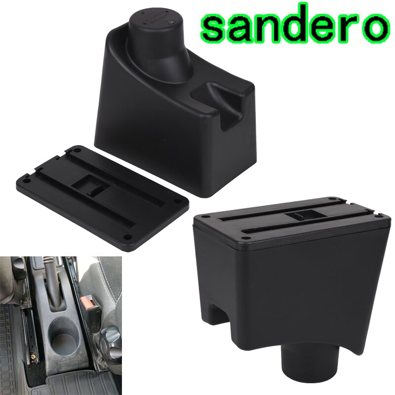 Für Renault Sandero Armlehne Kasten zentralen Speicher inhalt Sandero armlehne Kasten: Schwarz Base nur