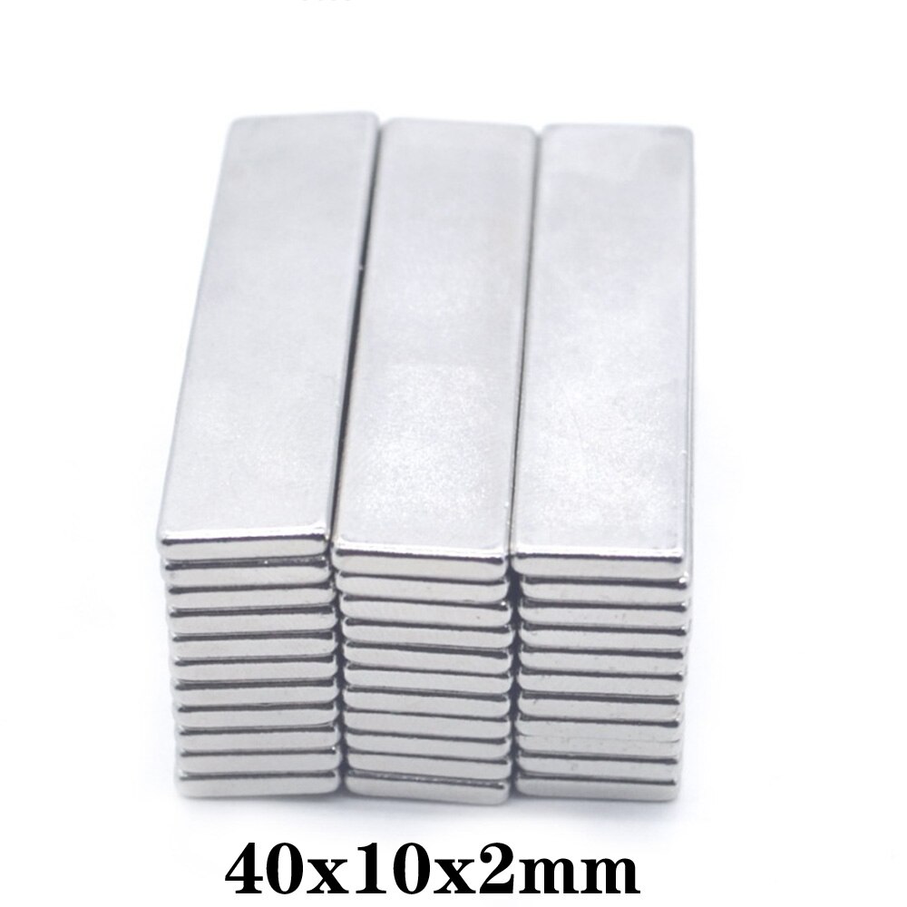 5 ~ 100 Stuks 40X10X2 Super Sterke Vel Zeldzame Aarde Magneet Dikte 2 Mm Blok Rechthoekige neodymium Magneten N35 40X10X2 Mm 40*10*2 Mm