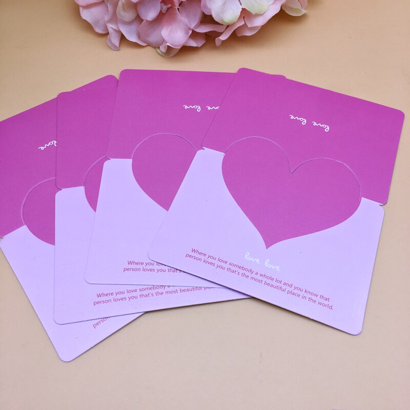 Cartões de visita de coração 5 peças, amor de papel de envelope para diy, cartões de visita, presentes, papelaria