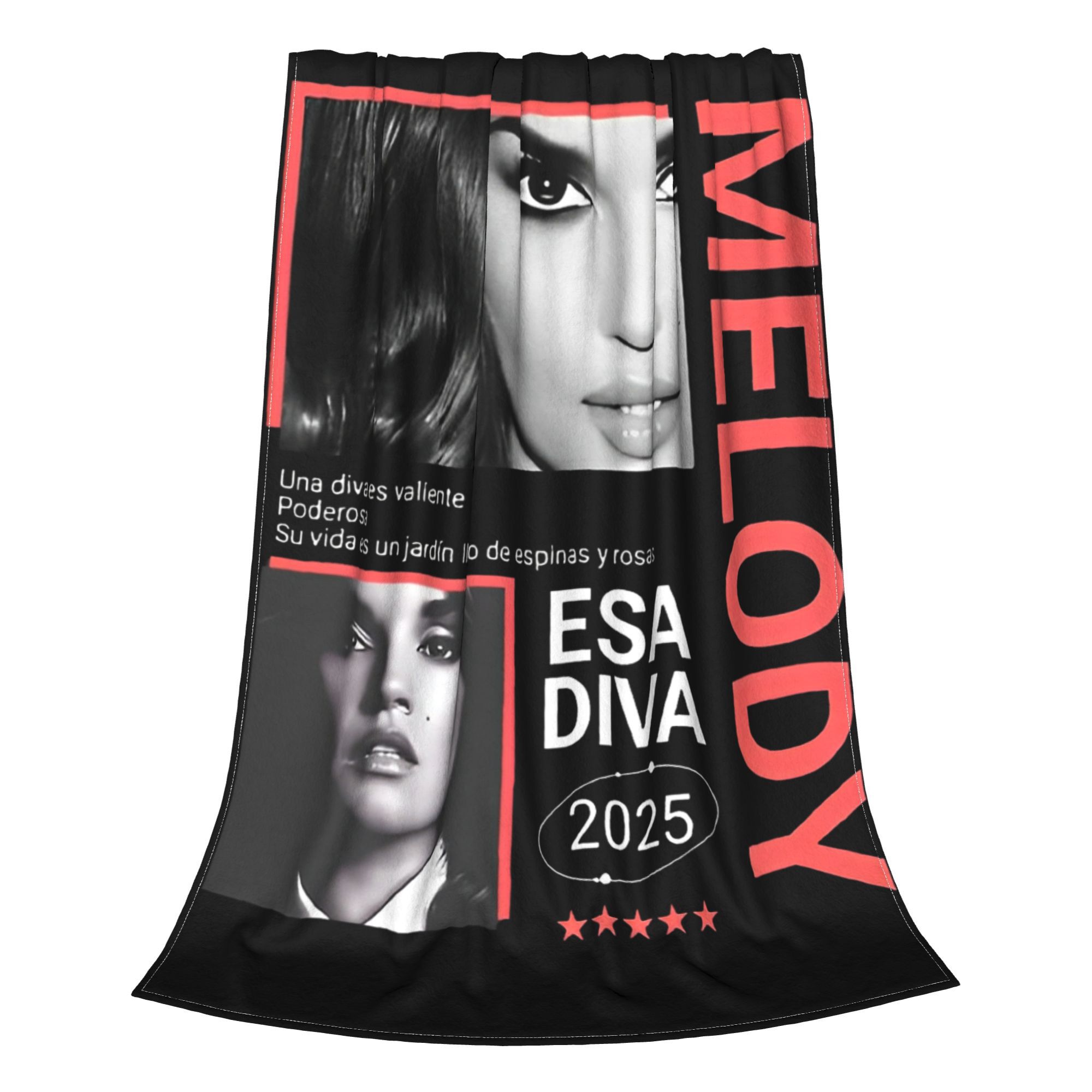 Melody Esa Diva Espagne Eurovisions 2025 Couverture pour canapé Couverture en peluche douce 50 x 60 pouces Couvre-lits de tailles multiples pour toutes les saisons
