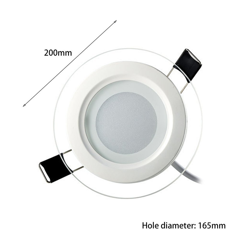 High Brightness Smart Dimmable LED Glass Downlight Round Shape Glass Panel Lights Ceiling Recessed Lamps 6/12/15W