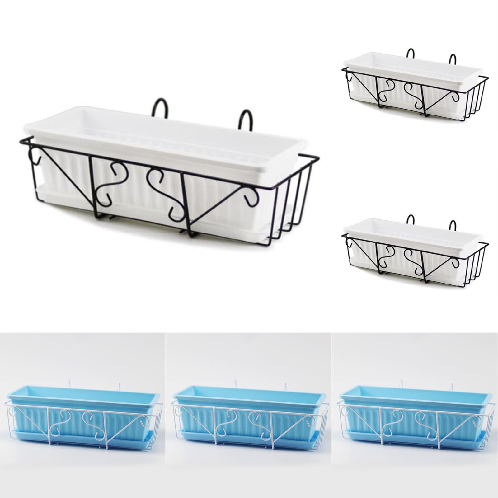 Simple Wall Hanging Flower Pot Watering Plant Pot Stackable Rectangular Garden Planter Vertical Succulents Plant Bonsai Pot