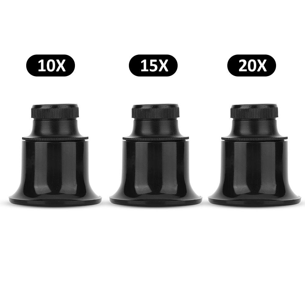 Lupa de ojo de reloj para relojería, lupa de ojo de reloj de 10 x /15x /20x, herramienta de joyería, lupa de cristal