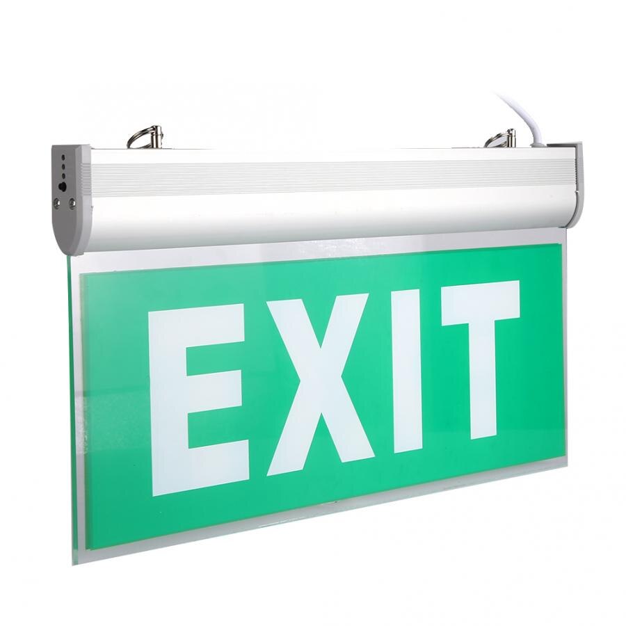 Solar battery power 110-220V Acrylic 3W 12 LEDs Emergency Exit Sign Light Safety Indicator Lamp rechargeable battery