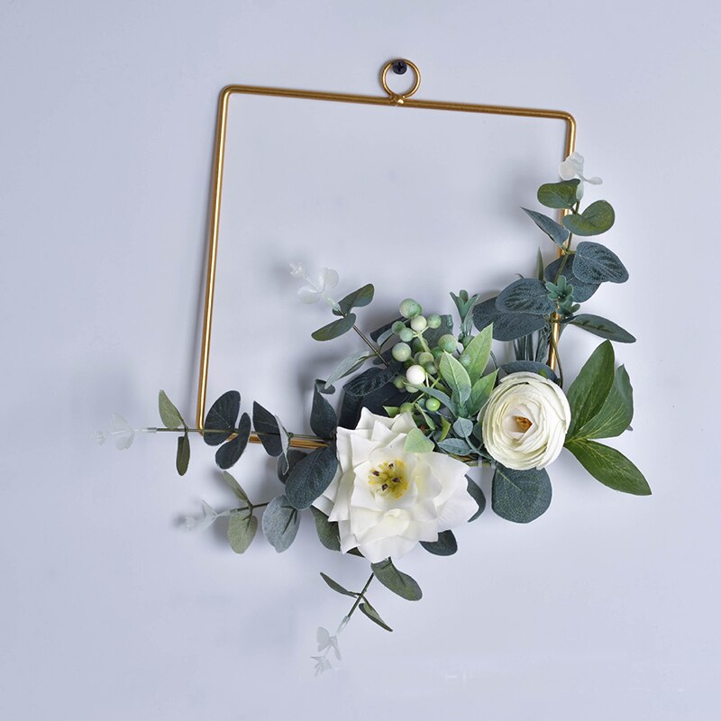 DIY Kranz Blume Ring Gestell Für Heimat Tür Party Ornament Gold Metall Traum Fänger Ring Hochzeit Blumen Haken Hängen Dekoration: A3