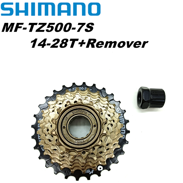 Shimano MF-TZ500 -7 Cassette 7 Vitesse Vélo Roue Libre 14-28T 14-32T TZ500-7 Vélo Accessoires VTT Vélo De Route Cassette: YELLOW
