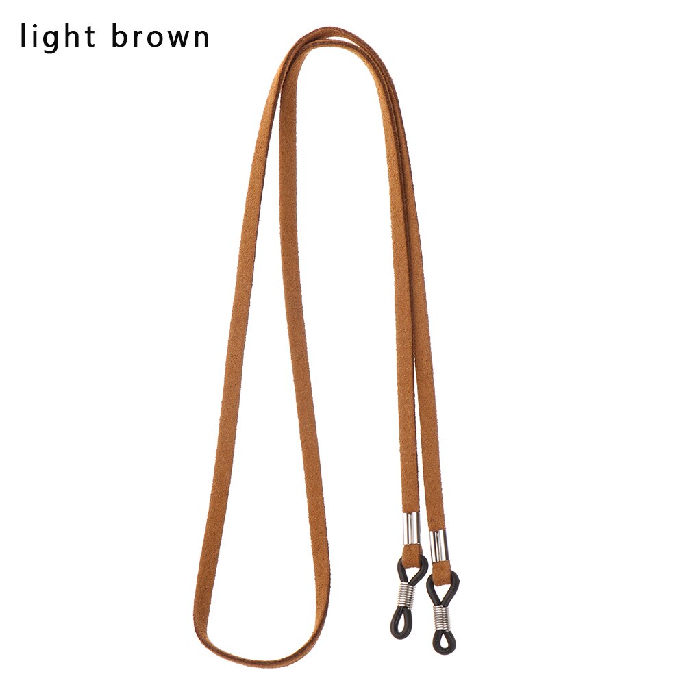 70cm Leather Strap Glasses Lanyard Women&#39;s Neck Cord Solid Color Glasses Chain High Elasticity Sunglasses Rope Eyewear Holder: light brown