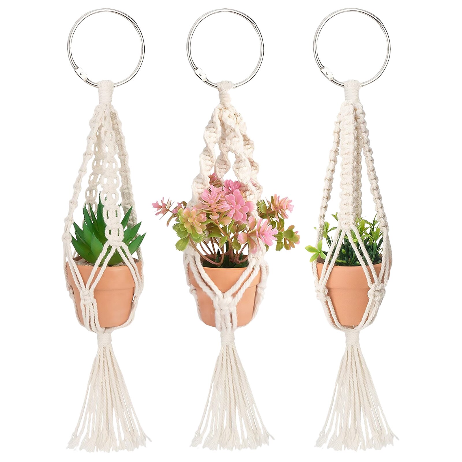 Macrame Plant Hanger Baskets Flower Pots Holder Balcony Wall Hanging Planter Decor Knotted Lifting Rope Home Garden