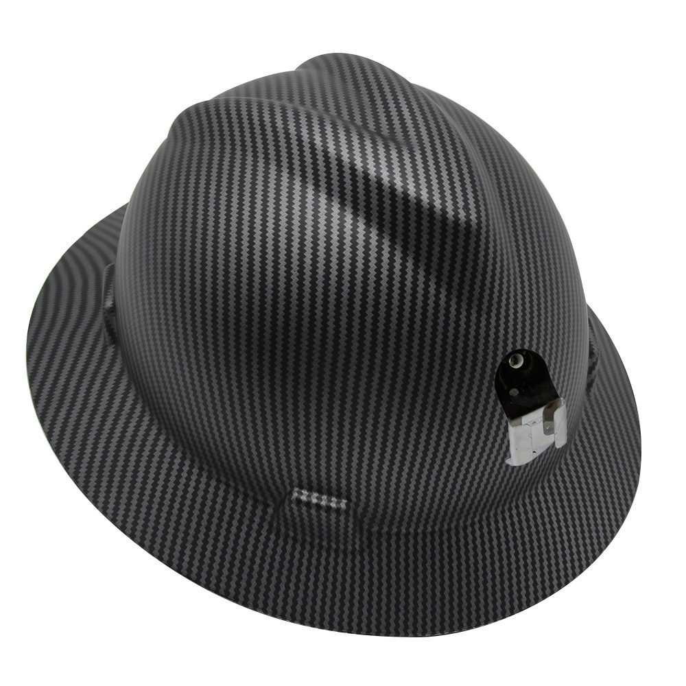 CE Full Brim Safety Helmet Hard Hat Stickers Carbon Fiber Construction Work Cap Lightweight HDPE Railway Protective Hard Hat: GRAY