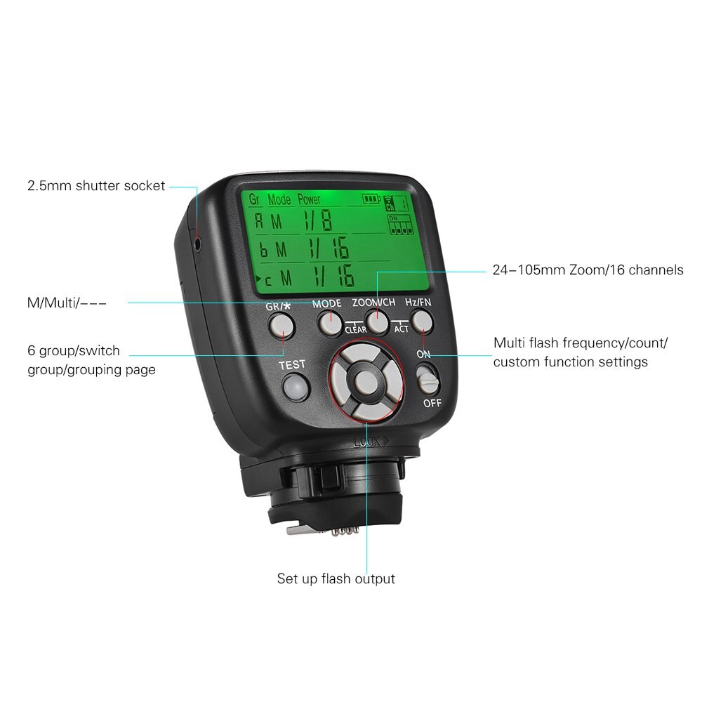 Trigger Yongnuo YN560-TX II Per Flash Canon - Telecomando LCD, Controllo Gruppi, Compatibile Con YN560IV/III E Fotocamere Canon
