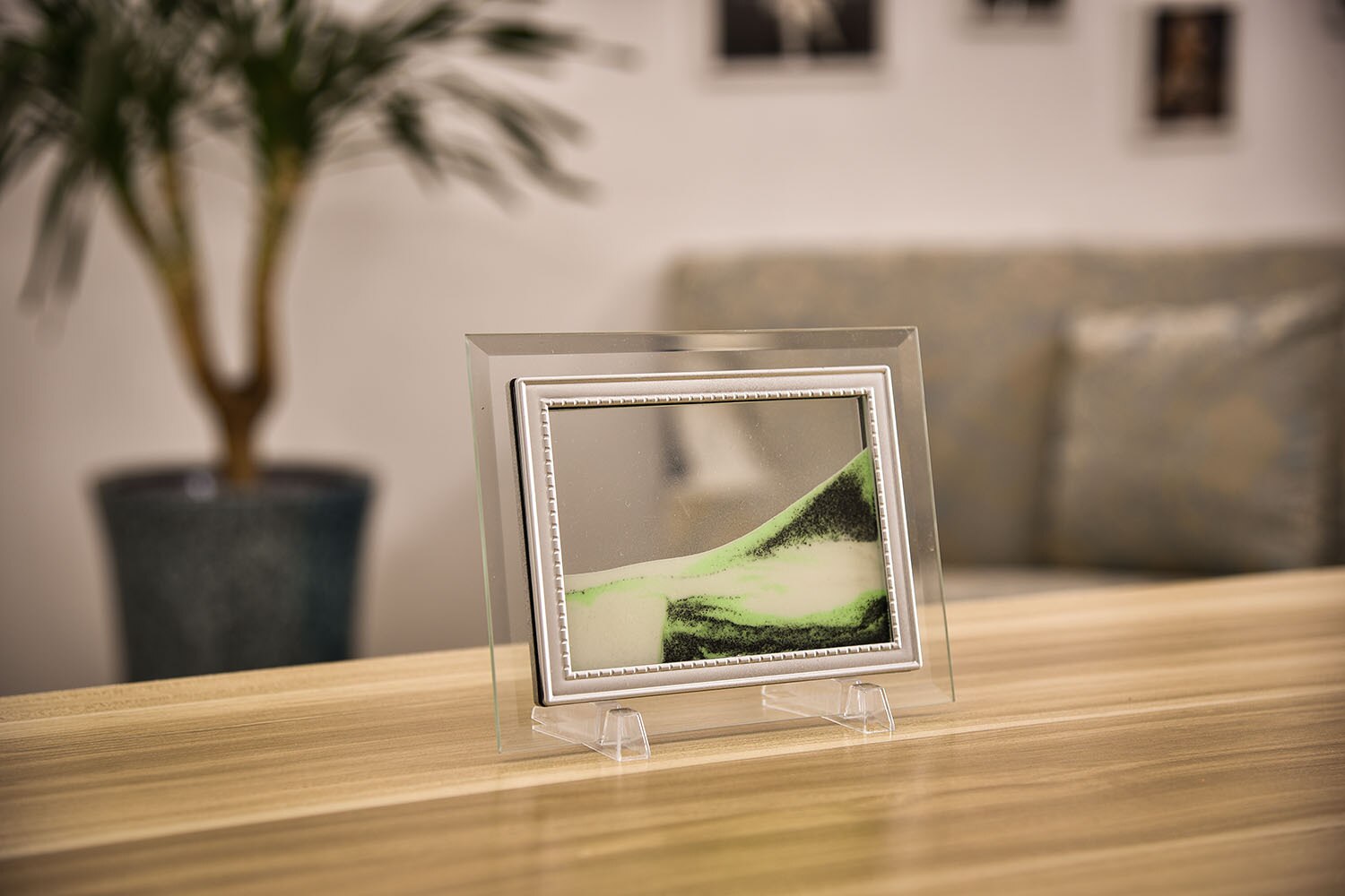 Glas kviksand flow landskab male kontor stue 3d glas fotoramme flyt sand billede timeglas indretning male: 4 / 10 tommer