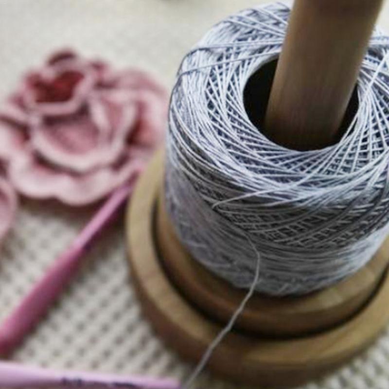 Wooden Yarn Rotation Axis Bamboo Spindle Large Base Plate Yarn Spool Sewing Accessories Knitting Tools