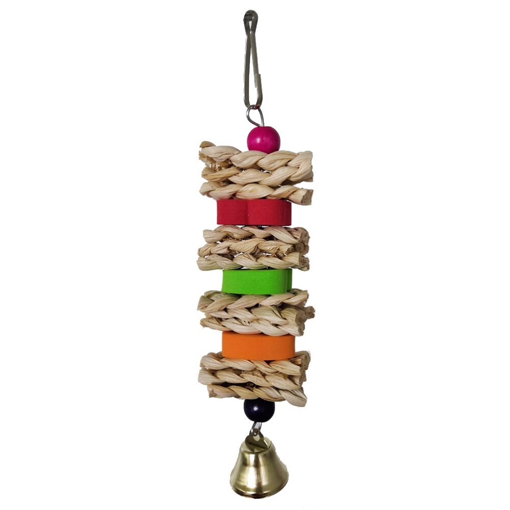 Parrot Wood Toys Bird Chewing Stick Toy Natural Wooden Blocks Toy Bird Bite Toys For Large Medium Parrots Macaws Bird Supplies