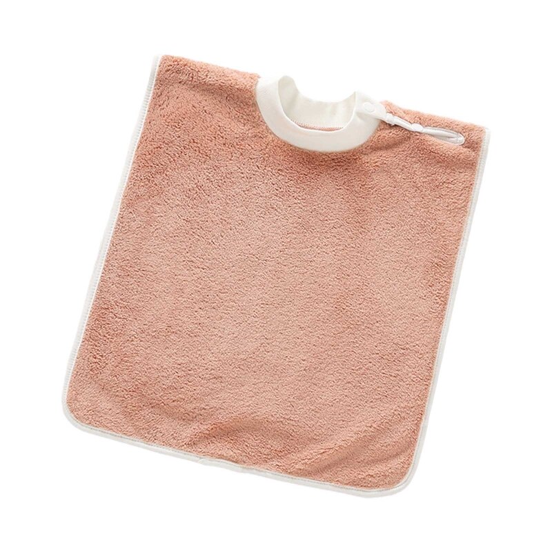 Coral Fleece Baby Slabbetjes Tandenborstel Handdoek Voeden Burp Doek Speeksel Handdoek Schort: dark pink