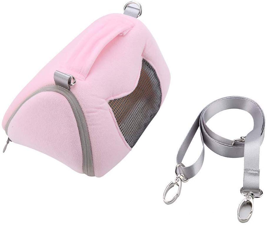 Hamster Carrier Tas Draagbare Outdoor Reizen Handtas met Verstelbare Schouderriem voor Kleine Huisdieren