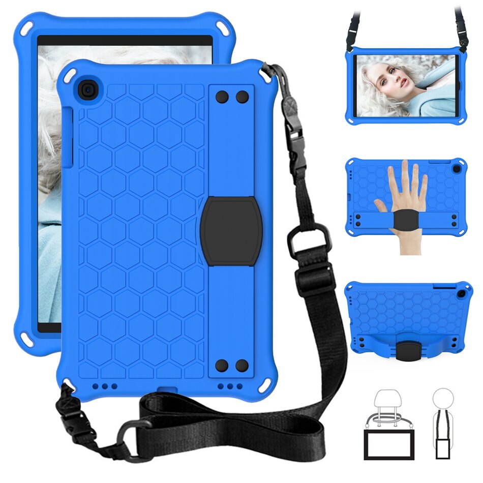 Coque de protection intégrale antichoc pour tablette et Samsung, support EVA pour Galaxy Tab A 10.1 et SM T510 T515: Bleu