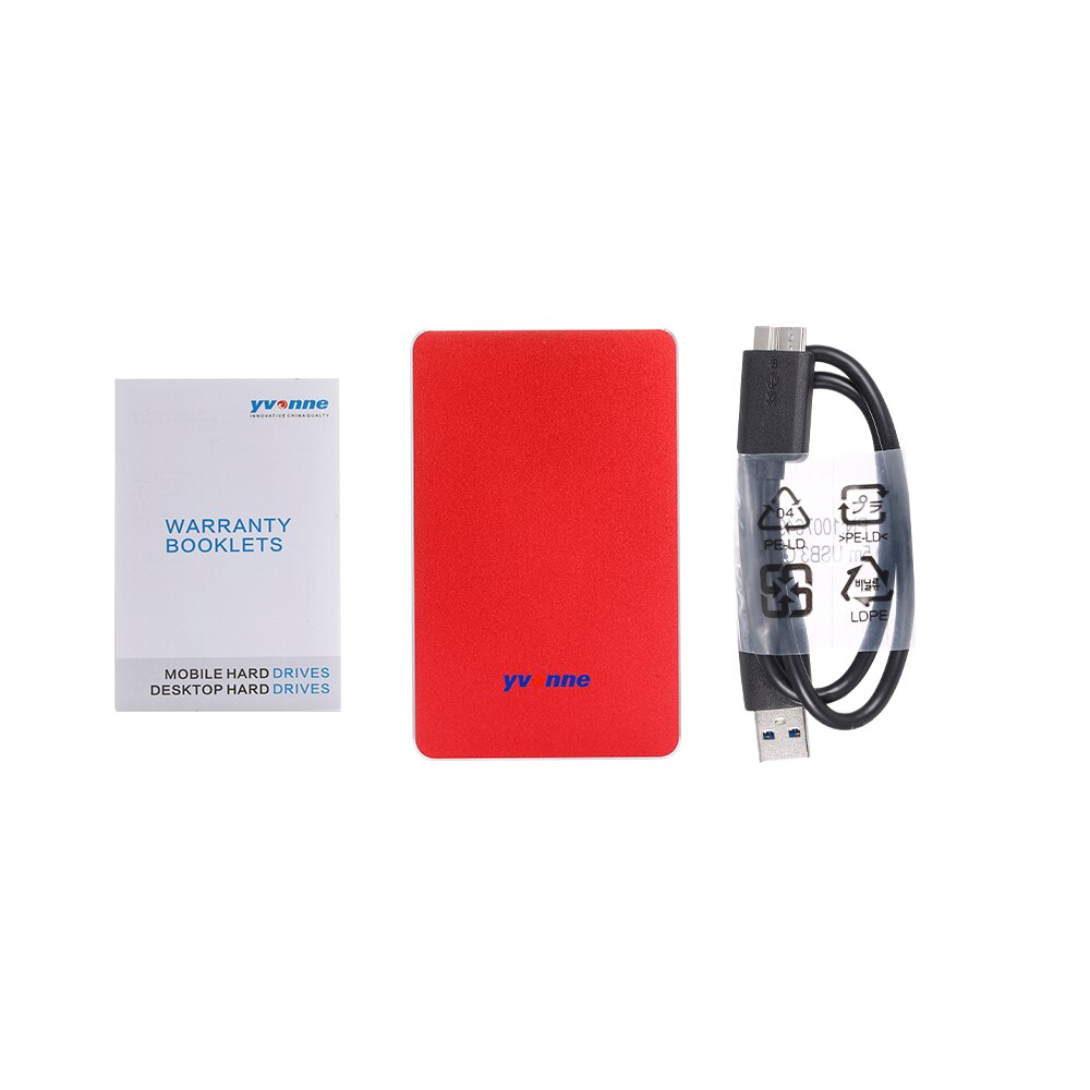 Yvonne-disco duro externo portátil para PC, Mac, portátil, 2,5 ", USB 3,0, SSD, almacenamiento para PC, Mac: 250 GB / Rojo