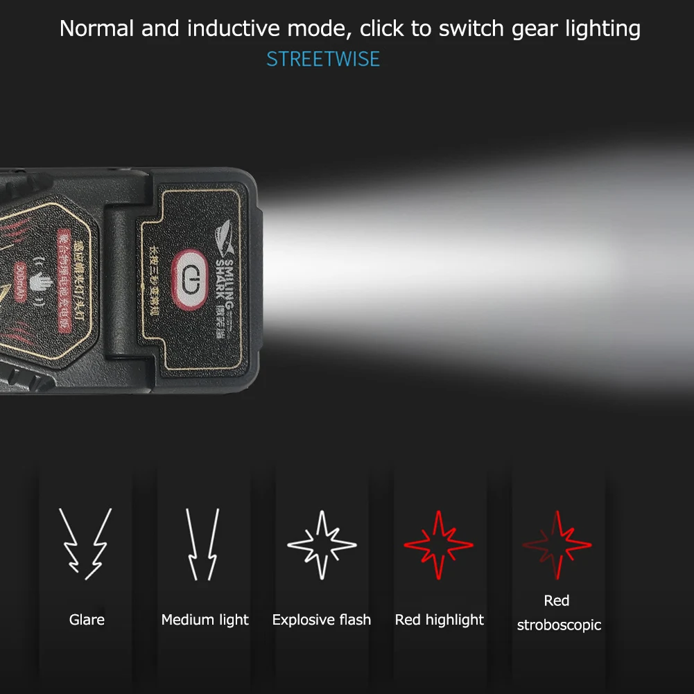 1-10 stk. mini-sensor-led-pandelampe med hat og kasketklemme, genopladelig pandelampe, vandtæt lommelygte til camping og fiskeri