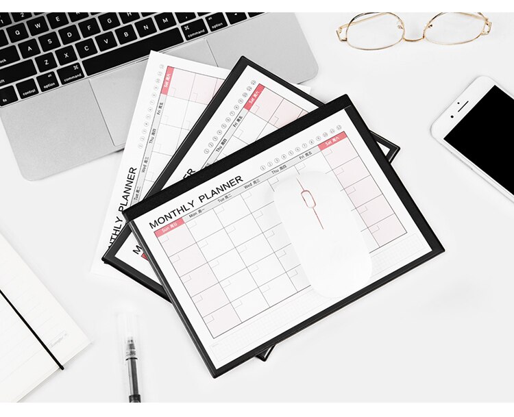 Fizz ugeplan desktop effektivitetsplan pu månedlig planlægning daglig læring tidsstyring notesblok multifunktionsplanbog
