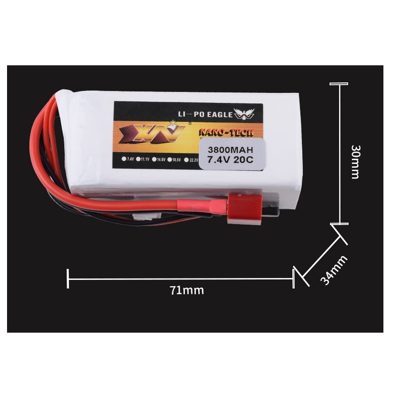 7.4V 3800mAh 20C Lipo Battery For BAJA 5B/5T/5SC Car Model Gasoline Receiver Accessories Parts 7.4V Battery
