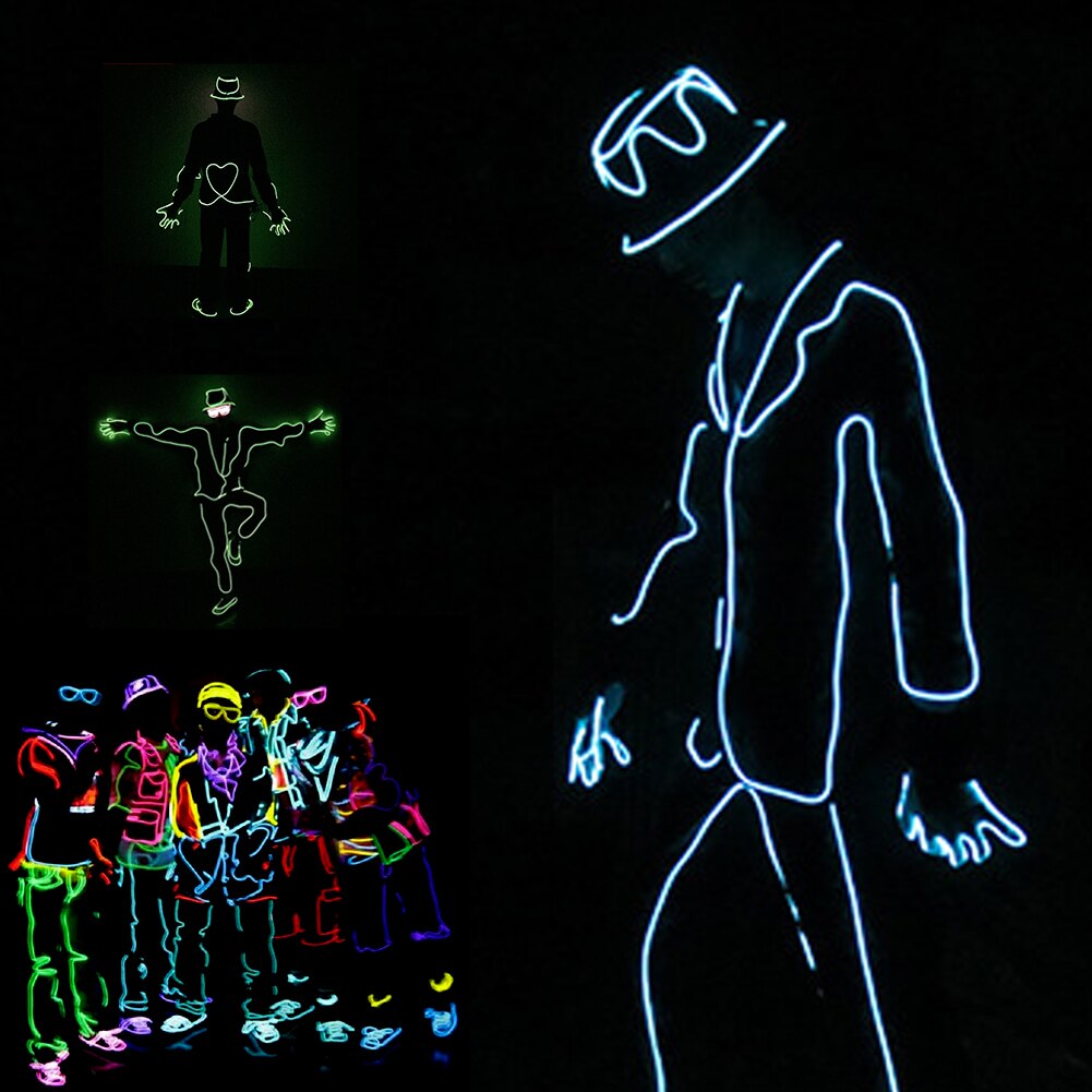 LED Light 10M EL Wire String Light Rope Tube Controller Car Decor Waterproof Flexible Fairy Lights