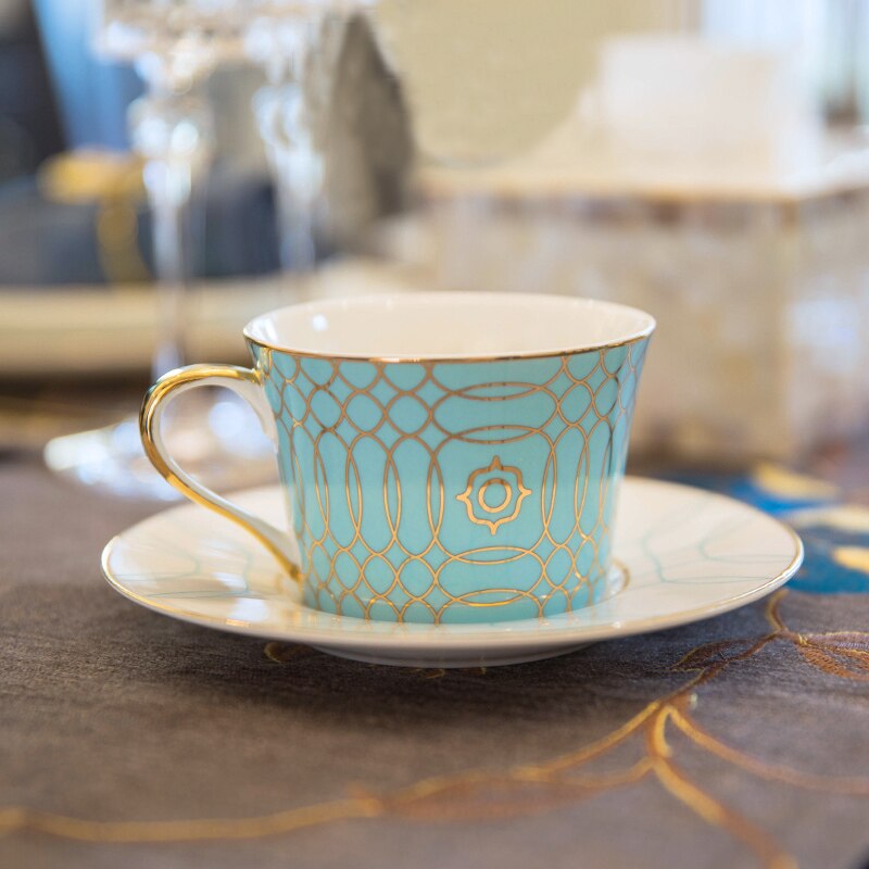Topkvalitets benporcelæn kaffekop europæisk tekopsæt og underkop hjemmefest eftermiddagste tekop porcelæn