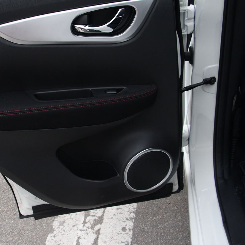 Fit For Nissan Qashqai Chrome Speaker Cover Interior Trim Side Door Stereo Bezel Collar Ring Garnish Molding