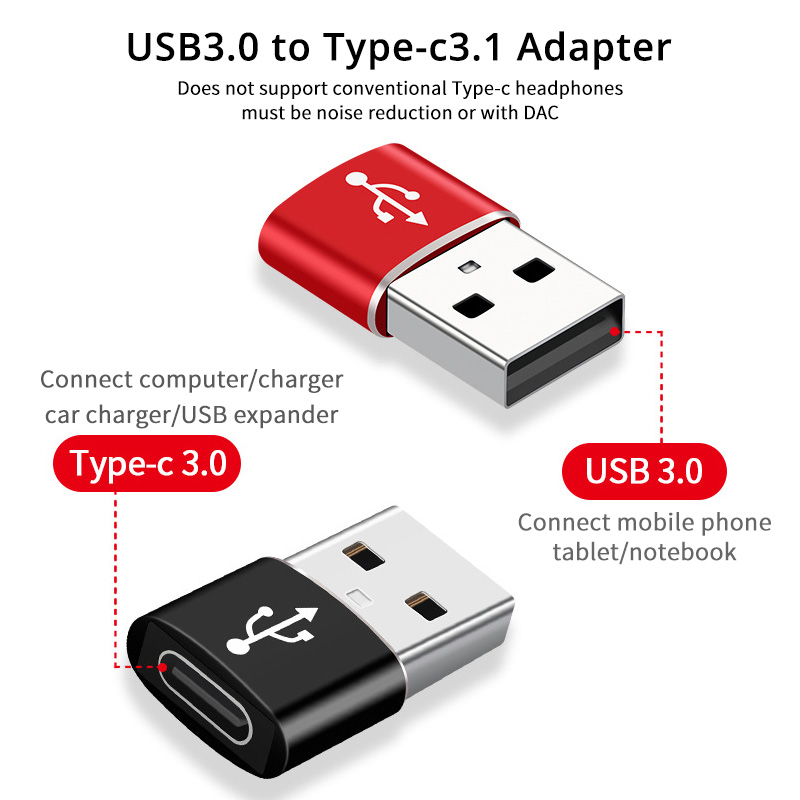 USB3.0 Type C OTG Adapter USB Male to Type-C Female Converter Cable Adapter For PC Laptop Earphone Adapter Computer Accessories