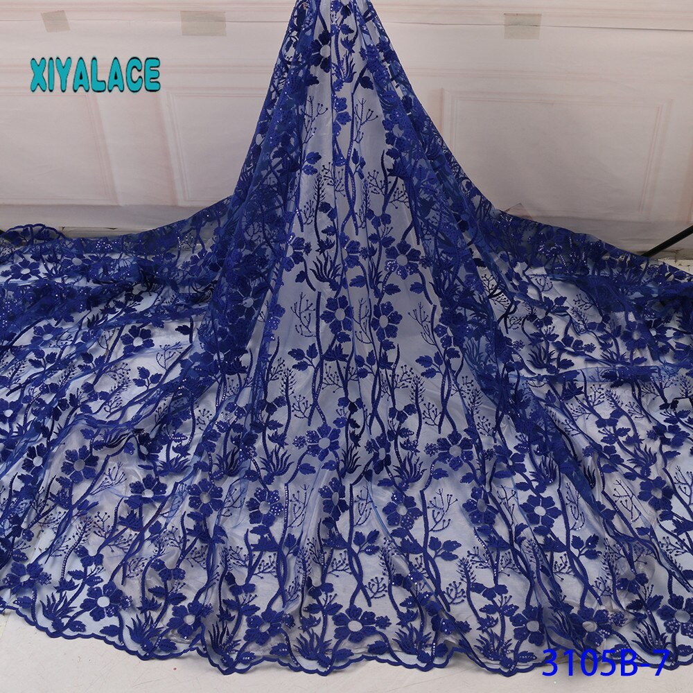 Franske pailletter blondestof kvinder brudekjole afrikansk blondestof blonde afrikansk tyl blondestof  ya3105b-5