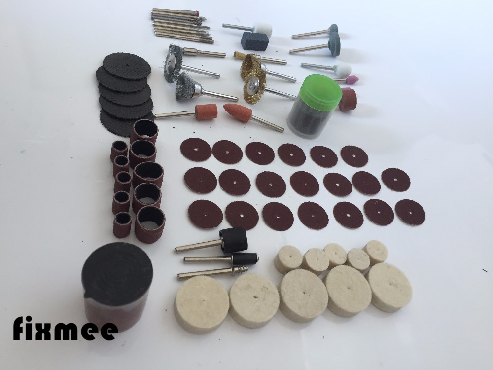Fixmee 100Pc Rotary Tool Accessoire Bit Set Suit Dremel 1/8 "(3.175 Mm) schacht Slijpen Polijsten Voor Rotary Machine