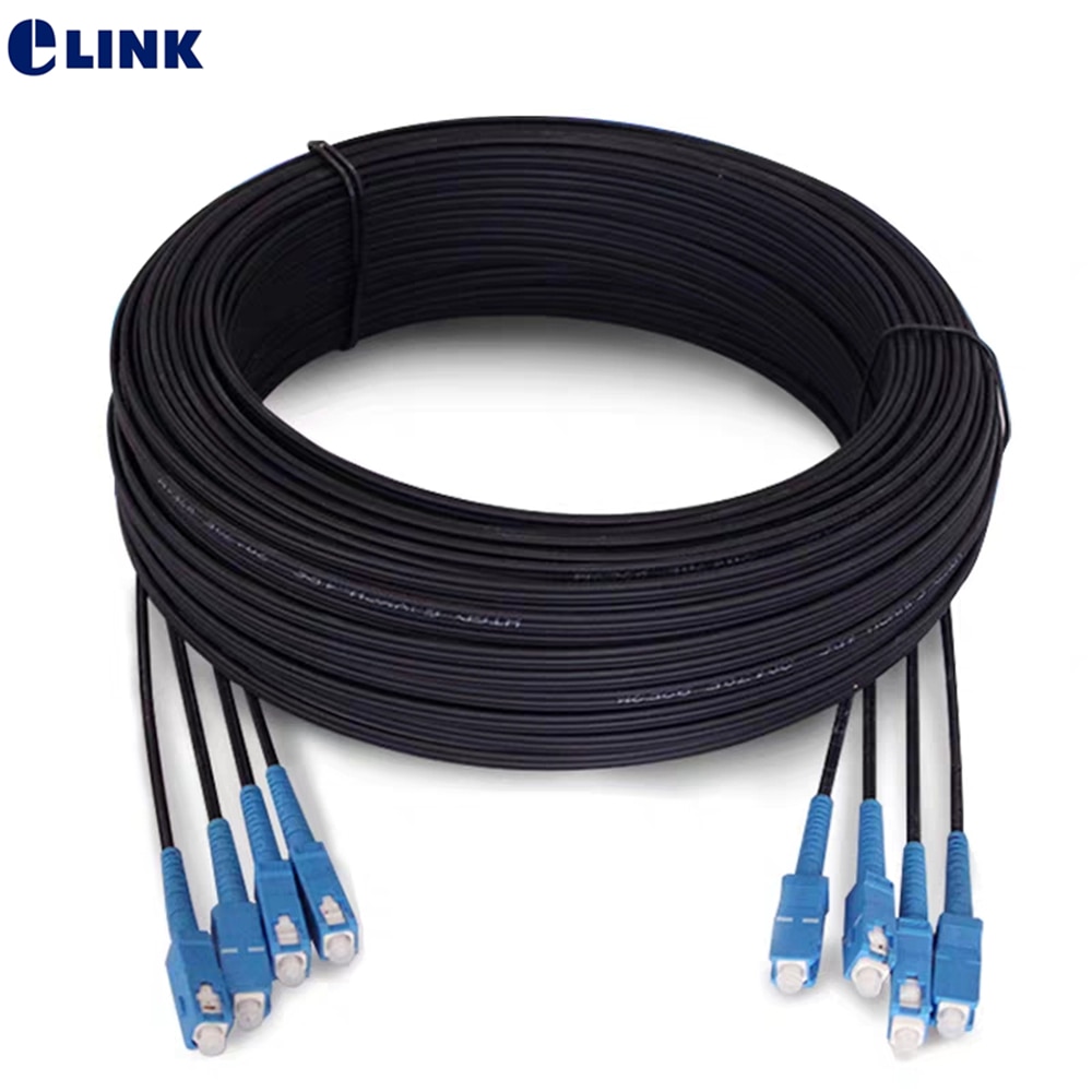 30M SC/UPC 4 Kerne Außen Tropfen Optik patchkabel Single FTTH Faser Optik Jumper G652D Patch blei kabel 3 stählen 30mtr