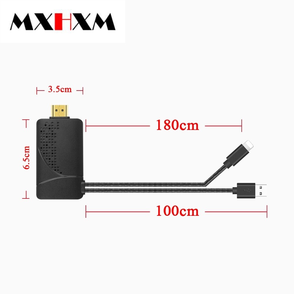 Mxhxm para iphone para hdmi hd telefone móvel para tv projetor mesmo cabo adaptador de tela 1080p suporte ios12