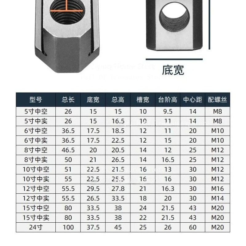 SBT 5 6 8 12 CNC Lathe Chuck Jaws Inch Internal Hole Machining Holder Boring Cutting Tool Hollow T Nut Block