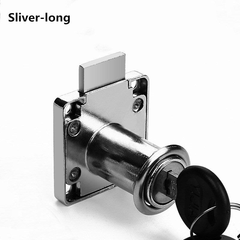 Lade Sloten Met 2 Sleutels Lock Meubilair Hardware Deur Kabinet Lock Voor Bureau Brief Box 3 Kleuren Cam Sloten: Sliver-long